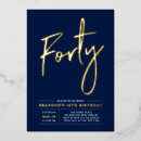 Search for foil 40th birthday invitations Gold