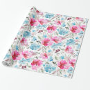 Search for flower pattern wrapping paper Blue