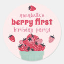 Search for first birthday party stickers Berry sweet