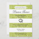 Search for green and white graduation invitations Stripes