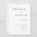 Search for charcoal grey white wedding invitations Simple elegant calligraphy script