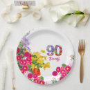 Search for 90th birthday plates Floral flowers
