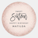 Search for girly birthday stickers Typography