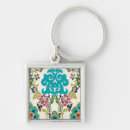 Search for floral damask key rings Turquoise