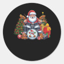 Search for playing drums stickers Santa