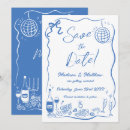 Search for squiggly lines postcards Blue and white