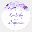 Search for purple flowers wedding stickers Watercolor