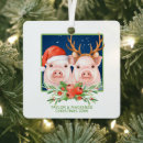 Search for pigs christmas tree decorations Santa