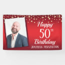 Search for happy 50th birthday banners Red