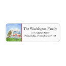 Search for red white blue return address labels Watercolor