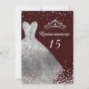 Search for burgundy and silver quinceanera invitations Glitter