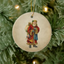 Search for old fashioned santa claus christmas tree decorations Red