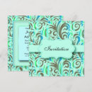 Search for blue swirl pattern square invitations Swirly