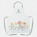 Search for watercolor wildflowers aprons Monogram initial