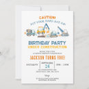 Search for vehicles birthday invitations Close the road