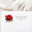 Search for red floral return address labels Red and green
