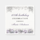 Search for silver and purple napkins Glitter