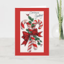 Search for vintage candy cane christmas cards Red