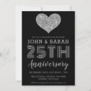Search for 25th silver wedding anniversary invitations Modern elegant