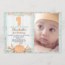 Search for pumpkin 1st birthday invitations Pastel