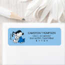 Search for character return address labels Snoopy