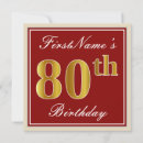 Search for red 80th birthday invitations 80 years old