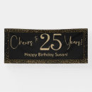 Search for 25th birthday party decor Black and gold