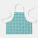 Search for white diamond pattern aprons Teal