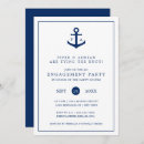 Search for anchor engagement party invitations Navy blue