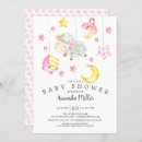 Search for lamb baby girl shower invitations Watercolor