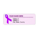 Search for purple ribbon return address labels Alzheimers