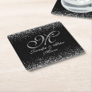 Search for silver glitter coasters Black and white