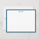 Search for monogram square note cards Navy blue