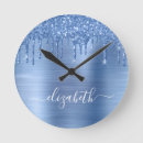 Search for blue glitter clocks Sparkle