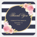 Search for gold thank you wedding stickers Navy blue
