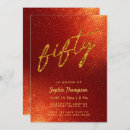 Search for red and gold 50th birthday invitations Simple