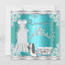 Search for teal quinceanera invitations Girly