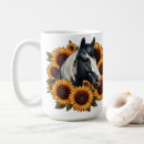 Search for white horses mugs Black and white horse