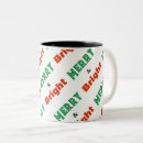 Search for red white christmas mugs Merry and bright