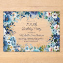 Search for blue and white birthday invitations Botanical