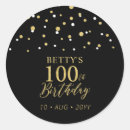 Search for 100 birthday stickers Gold