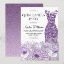 Search for purple dress quinceanera invitations Floral