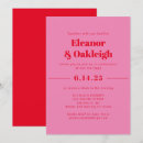 Search for red and pink wedding invitations Bold typography
