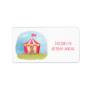 Search for circus birthday party return address labels Carnival
