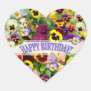 Search for birthday greeting stickers Colourful pansy birthday
