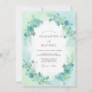 Search for aqua blue floral wedding invitations Watercolor