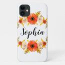 Search for coral floral iphone cases White