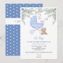 Search for stroller baby boy shower invitations Watercolor