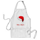 Search for mr and mrs claus aprons Red