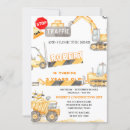 Search for excavator invitations Boy construction party